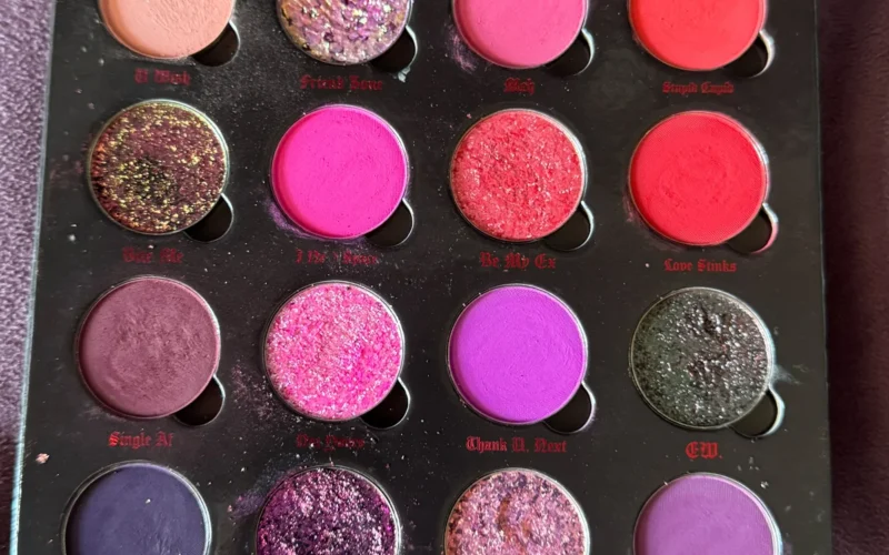 Bellabeautebar Dead Roses eyeshadow palette on fair skin