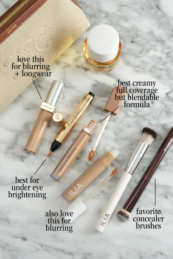 Prada YSL Natasha Denona Ilia concealer comparison swatches