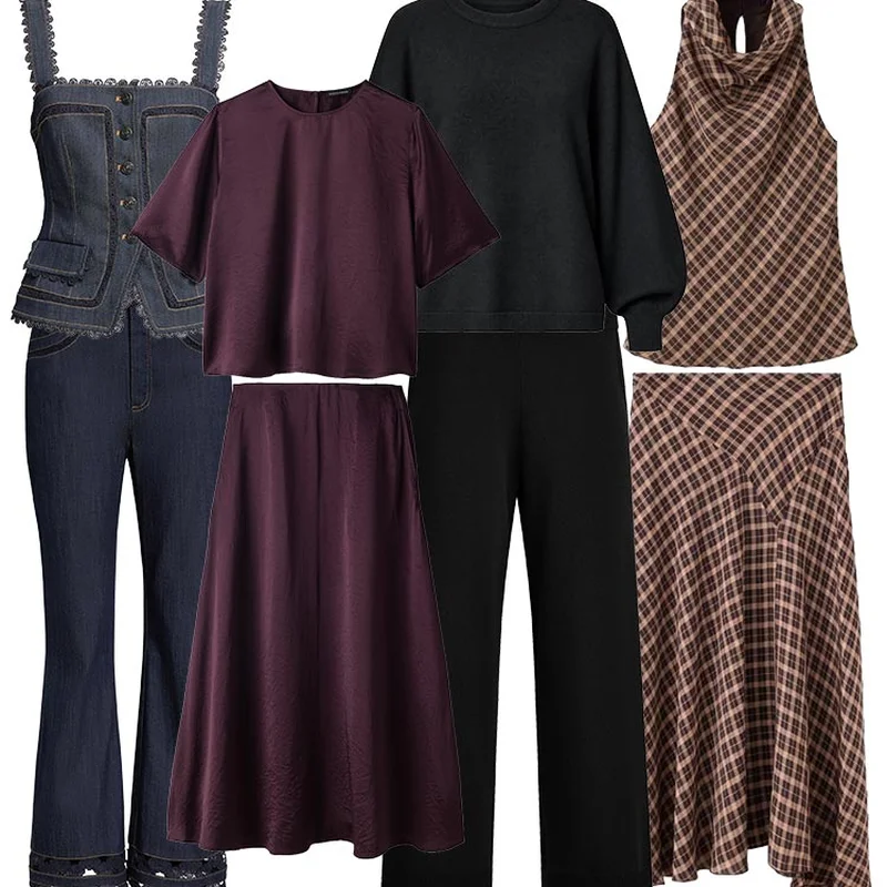 Co-ord capsule of tops, jackets, and bottoms styled together